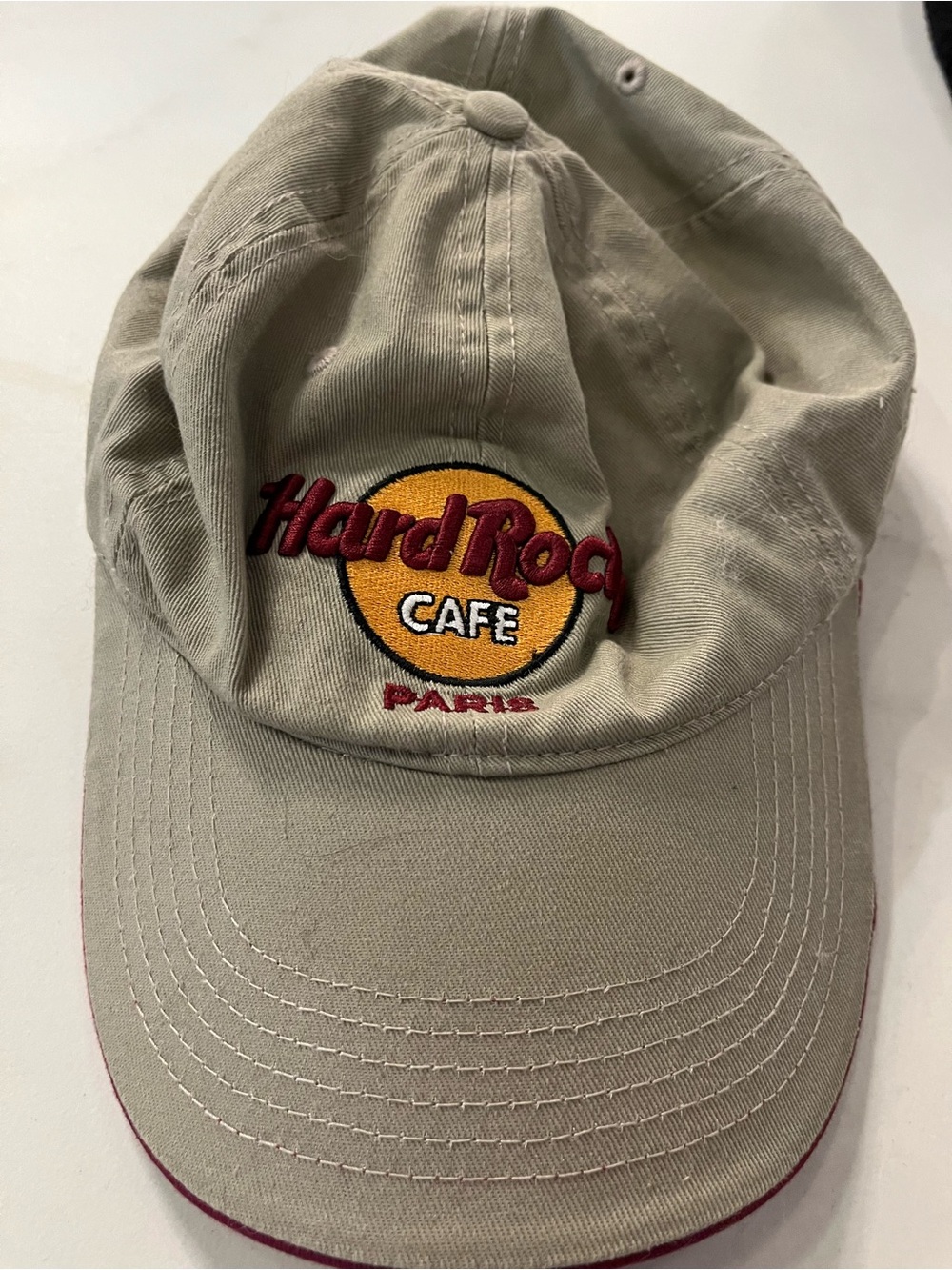Hard Rock Cafe Khaki Cap with Yellow and Red Logo